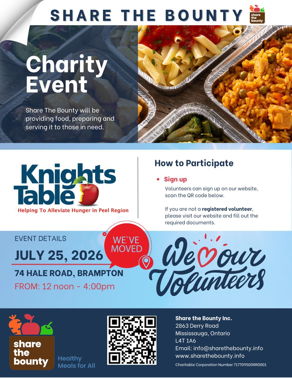 Providing Meals at the Knights Table